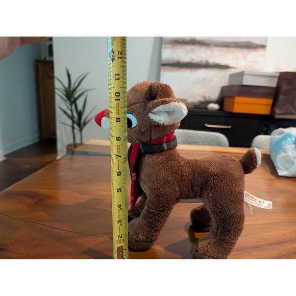 Dan Dee Rudolph Plush Collectible Reindeer With Red Nose & Plaid Scarf 11" - Picture 8 of 10